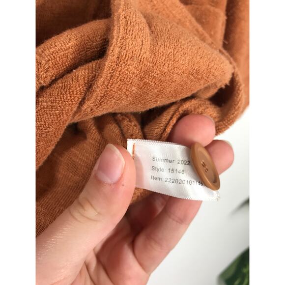 Marine Layer Set Women's Terry Out Resort Top Shorts Brown Casual Relaxed Vaca - Picture 12 of 16